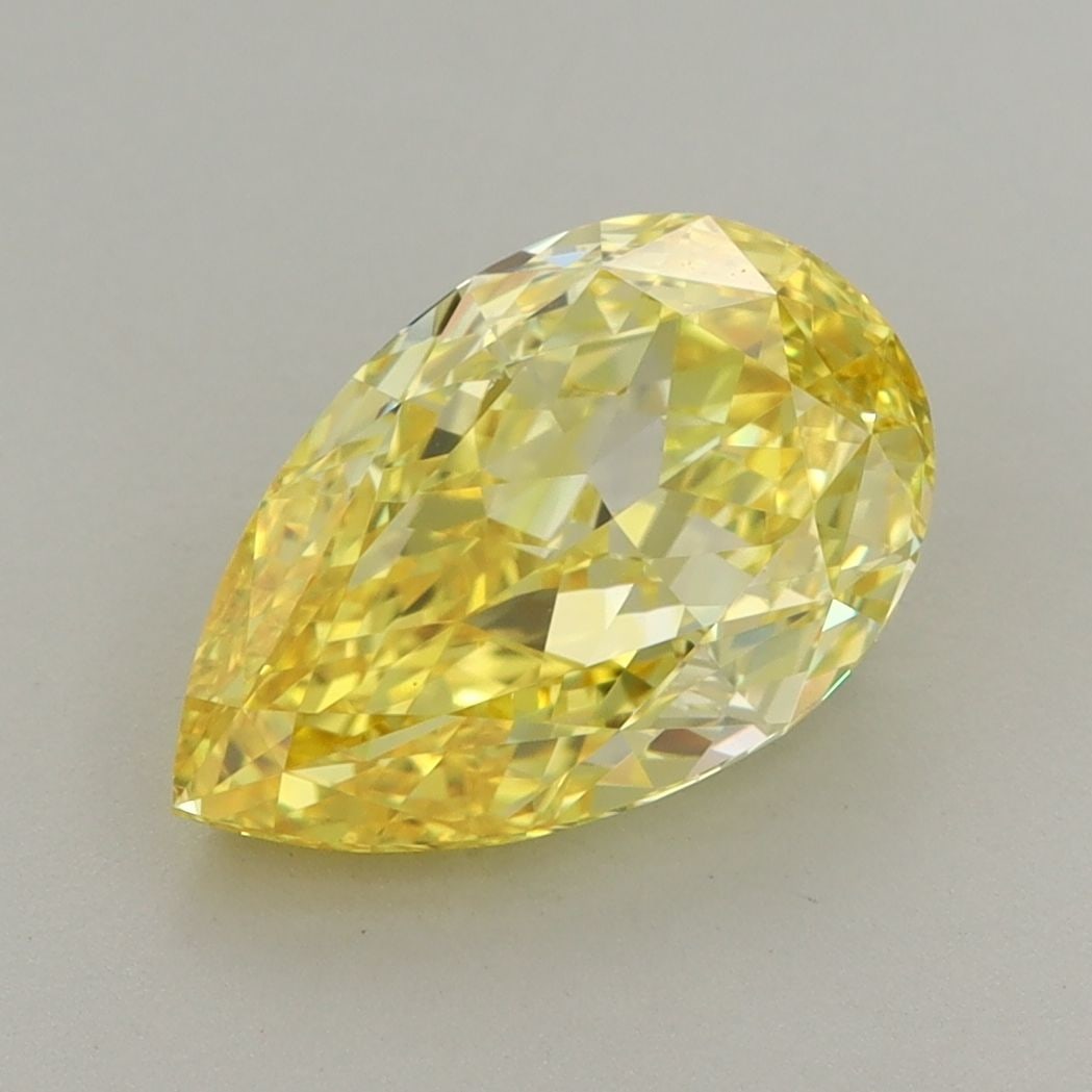 Loose Diamond - PEAR 2.77ct Fancy Vivid Yellow VS1: Loose Diamond - PEAR 2.77ct Fancy Vivid Yellow VS1 Source: This is a real non-mined Diamond that has been grown in a lab Shape: PEAR Carats: 2.77 Color: Fancy Vivid Yellow Certification: IGI Video:
