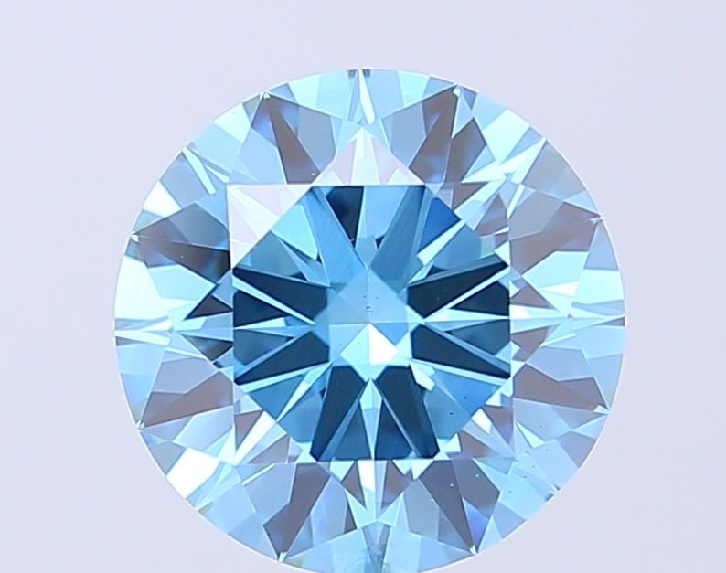 Ideal Loose Diamond - ROUND 3.56ct Fancy Vivid Blue VS1: Ideal Loose Diamond - ROUND 3.56ct Fancy Vivid Blue VS1 Source: This is a real non-mined Diamond that has been grown in a lab Shape: ROUND Carats: 3.56 Color: Fancy Vivid Blue Certification: IGI PLEAS