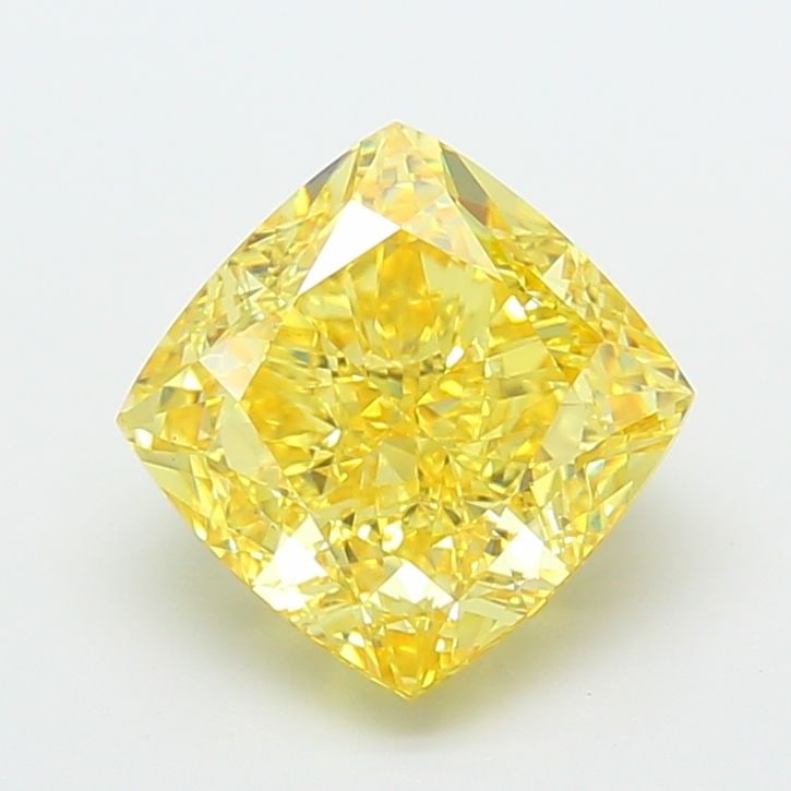 Loose Diamond - CUSHION MODIFIED 4.02ct Fancy Intense Yellow VVS2: Loose Diamond - CUSHION MODIFIED 4.02ct Fancy Intense Yellow VVS2 Source: This is a real non-mined Diamond that has been grown in a lab Shape: CUSHION MODIFIED Carats: 4.02 Color: Fancy Intense Yellow