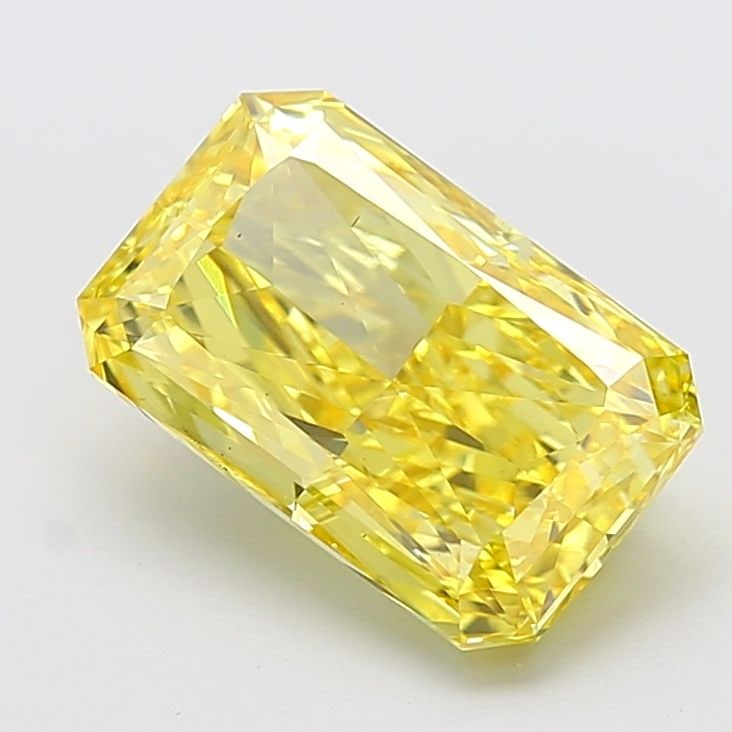 Loose Diamond - RADIANT 5.0ct Fancy Vivid Yellow VS1: Loose Diamond - RADIANT 5.0ct Fancy Vivid Yellow VS1 Source: This is a real non-mined Diamond that has been grown in a lab Shape: RADIANT Carats: 5.0 Color: Fancy Vivid Yellow Certification: IGI Video