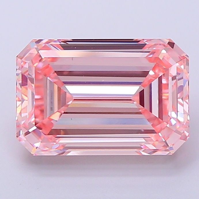 Loose Diamond - EMERALD 5.07ct Fancy Vivid Pink VS1: Loose Diamond - EMERALD 5.07ct Fancy Vivid Pink VS1 Source: This is a real non-mined Diamond that has been grown in a lab Shape: EMERALD Carats: 5.07 Color: Fancy Vivid Pink Certification: IGI Video: