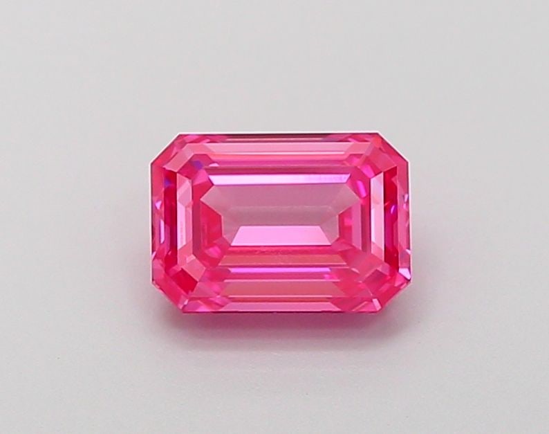 Loose Diamond - EMERALD 1.19ct Fancy Vivid Pink VS1: Loose Diamond - EMERALD 1.19ct Fancy Vivid Pink VS1 Source: This is a real non-mined Diamond that has been grown in a lab Shape: EMERALD Carats: 1.19 Color: Fancy Vivid Pink Certification: IGI Video: