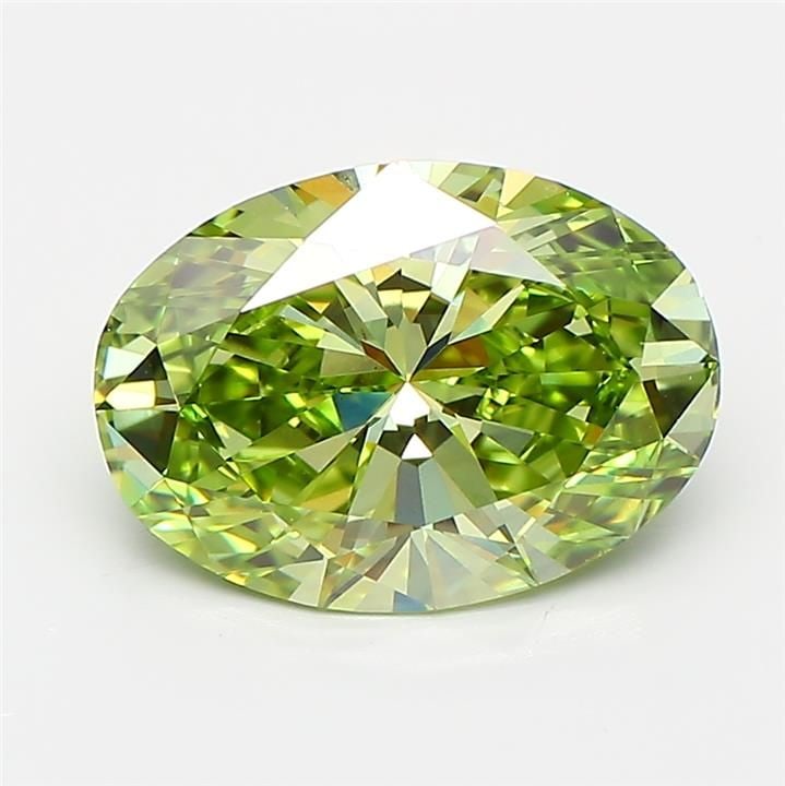 Loose Diamond - OVAL 2.57ct Fancy Vivid Green VS1: Loose Diamond - OVAL 2.57ct Fancy Vivid Green VS1 Source: This is a real non-mined Diamond that has been grown in a lab Shape: OVAL Carats: 2.57 Color: Fancy Vivid Green Certification: IGI Video: