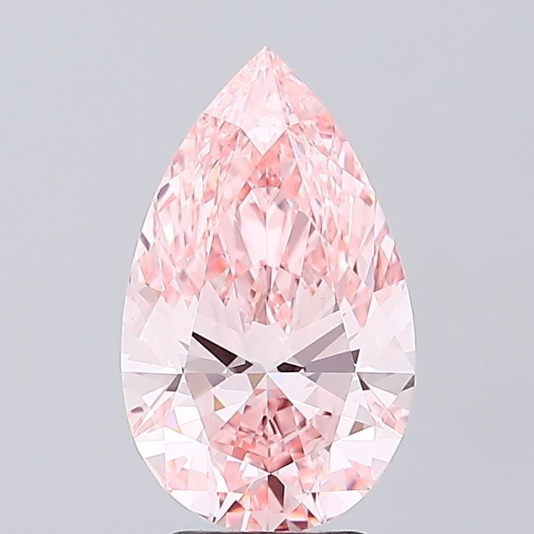 Loose Diamond - PEAR 3.56ct Fancy Vivid Pink VVS2: Loose Diamond - PEAR 3.56ct Fancy Vivid Pink VVS2 Source: This is a real non-mined Diamond that has been grown in a lab Shape: PEAR Carats: 3.56 Color: Fancy Vivid Pink Certification: IGI Video: