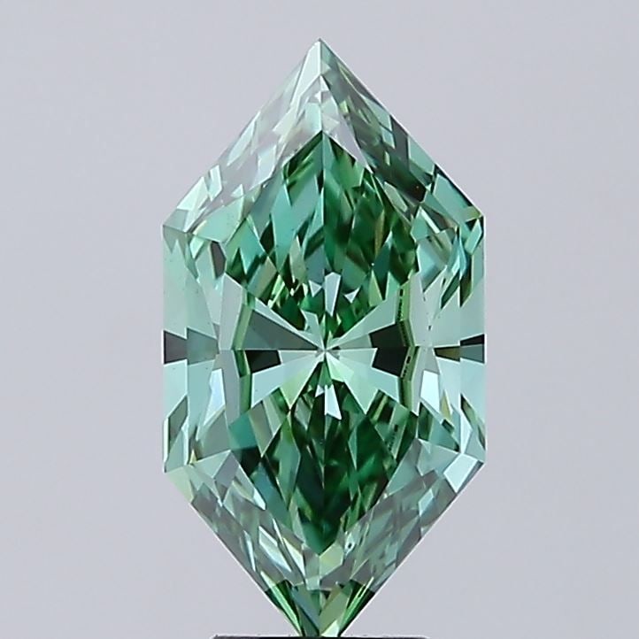 Loose Diamond - HEXAGONAL 4.04ct Fancy Vivid Green VS1: Loose Diamond - HEXAGONAL 4.04ct Fancy Vivid Green VS1 Source: This is a real non-mined Diamond that has been grown in a lab Shape: HEXAGONAL Carats: 4.04 Color: Fancy Vivid Green Certification: IGI