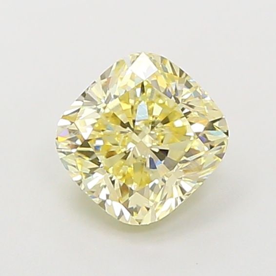 Loose Diamond - CUSHION MODIFIED 1.29ct Fancy Light Yellow VVS2: Loose Diamond - CUSHION MODIFIED 1.29ct Fancy Light Yellow VVS2 Source: This is a real non-mined Diamond that has been grown in a lab Shape: CUSHION MODIFIED Carats: 1.29 Color: Fancy Light Yellow Cer
