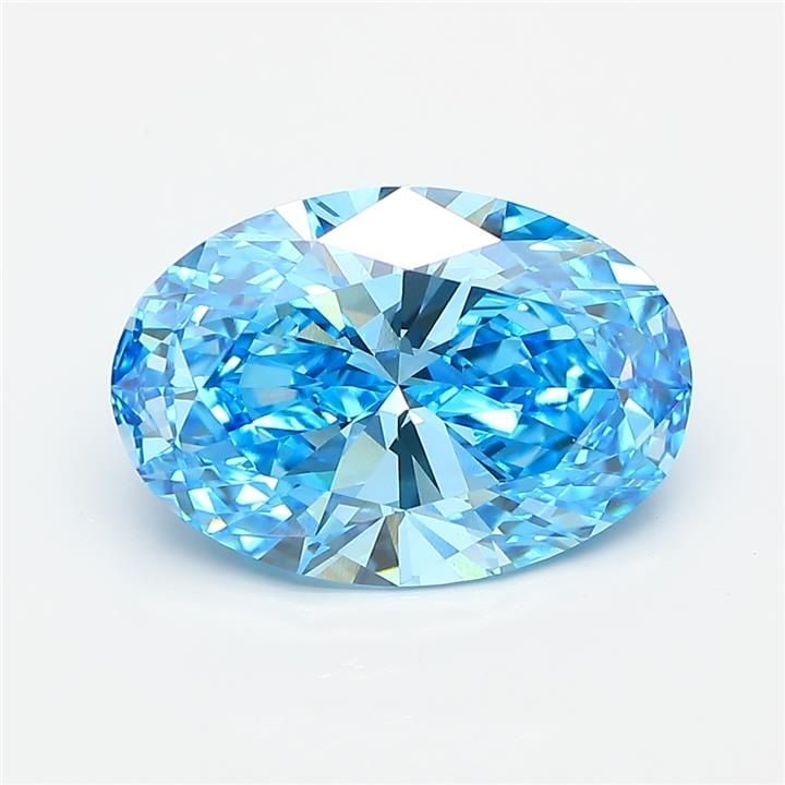 Loose Diamond - OVAL 5.05ct Fancy Vivid Blue VVS2: Loose Diamond - OVAL 5.05ct Fancy Vivid Blue VVS2 Source: This is a real non-mined Diamond that has been grown in a lab Shape: OVAL Carats: 5.05 Color: Fancy Vivid Blue Certification: IGI Video: