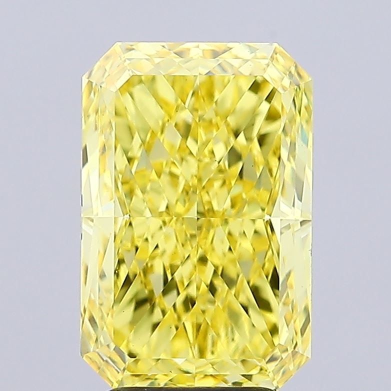 Loose Diamond - RADIANT 4.14ct Fancy Vivid Yellow VS1: Loose Diamond - RADIANT 4.14ct Fancy Vivid Yellow VS1 Source: This is a real non-mined Diamond that has been grown in a lab Shape: RADIANT Carats: 4.14 Color: Fancy Vivid Yellow Certification: IGI Vid