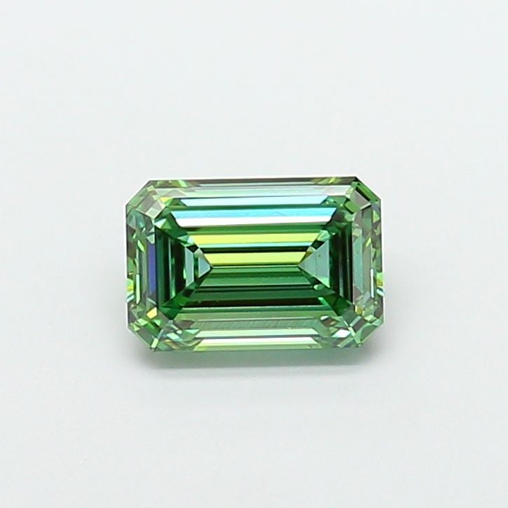 Loose Diamond - EMERALD 2.12ct Fancy Vivid Green VVS2: Loose Diamond - EMERALD 2.12ct Fancy Vivid Green VVS2 Source: This is a real non-mined Diamond that has been grown in a lab Shape: EMERALD Carats: 2.12 Color: Fancy Vivid Green Certification: IGI Vide