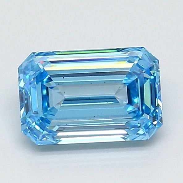 Loose Diamond - EMERALD 1.87ct Fancy Vivid Blue VS1: Loose Diamond - EMERALD 1.87ct Fancy Vivid Blue VS1 Source: This is a real non-mined Diamond that has been grown in a lab Shape: EMERALD Carats: 1.87 Color: Fancy Vivid Blue Certification: IGI Video: