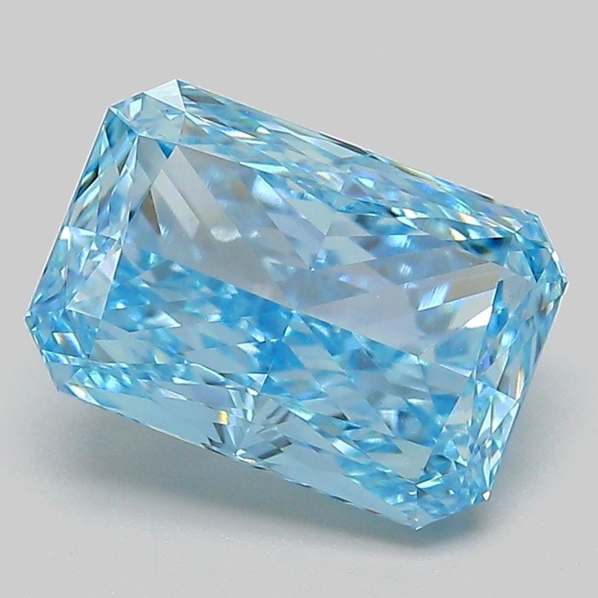 Loose Diamond - RADIANT 3.06ct Fancy Vivid Blue VS1: Loose Diamond - RADIANT 3.06ct Fancy Vivid Blue VS1 Source: This is a real non-mined Diamond that has been grown in a lab Shape: RADIANT Carats: 3.06 Color: Fancy Vivid Blue Certification: IGI Video: