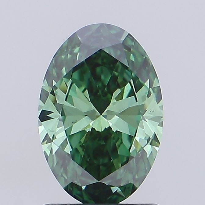 Loose Diamond - OVAL 1.27ct Fancy Vivid Green VS1: Loose Diamond - OVAL 1.27ct Fancy Vivid Green VS1 Source: This is a real non-mined Diamond that has been grown in a lab Shape: OVAL Carats: 1.27 Color: Fancy Vivid Green Certification: IGI Video: