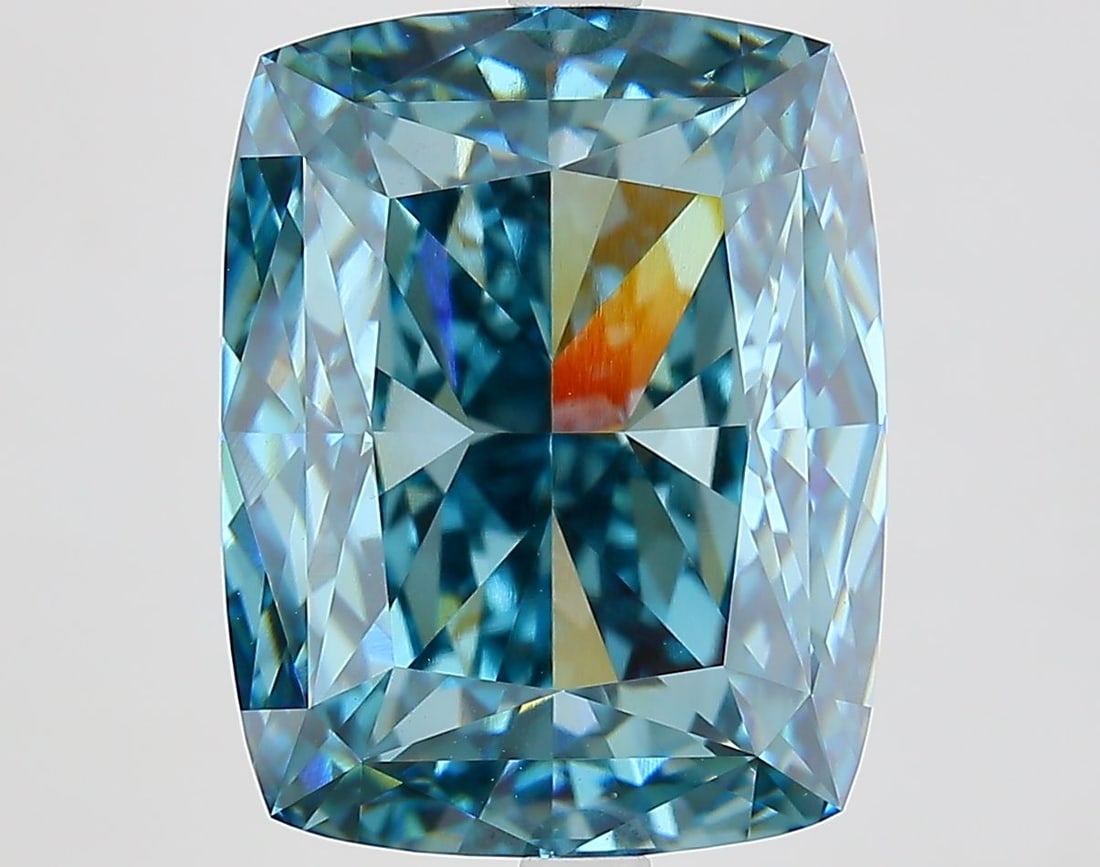 Loose Diamond - CUSHION MODIFIED 10.1ct Fancy Vivid Blue VS1: Loose Diamond - CUSHION MODIFIED 10.1ct Fancy Vivid Blue VS1 Source: This is a real non-mined Diamond that has been grown in a lab Shape: CUSHION MODIFIED Carats: 10.1 Color: Fancy Vivid Blue