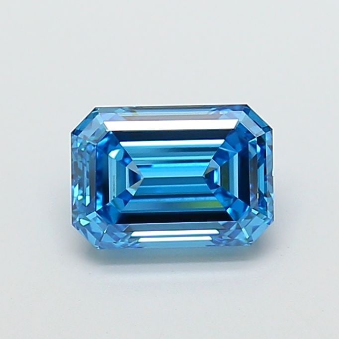 Loose Diamond - EMERALD 2.01ct Fancy Vivid Blue VVS2: Loose Diamond - EMERALD 2.01ct Fancy Vivid Blue VVS2 Source: This is a real non-mined Diamond that has been grown in a lab Shape: EMERALD Carats: 2.01 Color: Fancy Vivid Blue Certification: IGI Video: