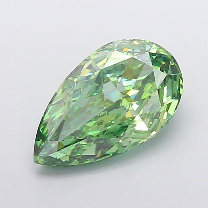 Loose Diamond - PEAR 5.1ct Fancy Vivid Green VS1: Loose Diamond - PEAR 5.1ct Fancy Vivid Green VS1 Source: This is a real non-mined Diamond that has been grown in a lab Shape: PEAR Carats: 5.1 Color: Fancy Vivid Green Certification: IGI Video: Video