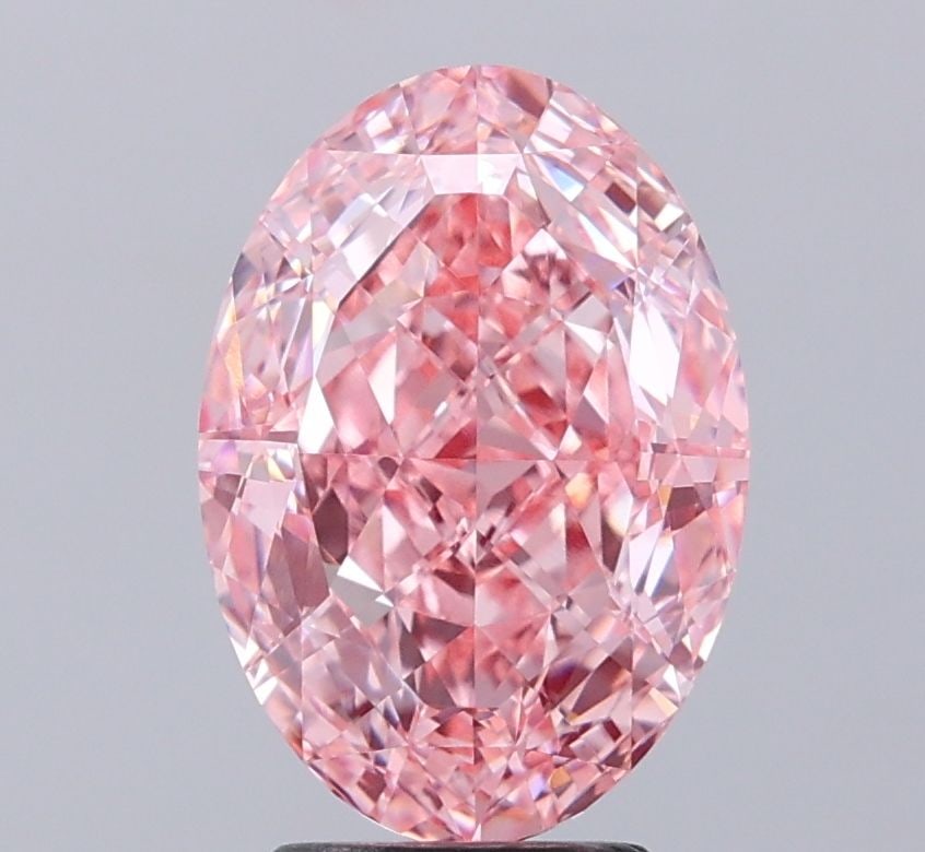 Loose Diamond - OVAL 4.09ct Fancy Vivid Pink VVS1: Loose Diamond - OVAL 4.09ct Fancy Vivid Pink VVS1 Source: This is a real non-mined Diamond that has been grown in a lab Shape: OVAL Carats: 4.09 Color: Fancy Vivid Pink Certification: IGI Video: