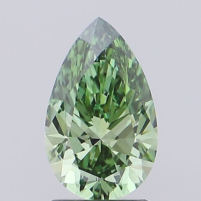 Loose Diamond - PEAR 1.74ct Fancy Vivid Green VVS2: Loose Diamond - PEAR 1.74ct Fancy Vivid Green VVS2 Source: This is a real non-mined Diamond that has been grown in a lab Shape: PEAR Carats: 1.74 Color: Fancy Vivid Green Certification: IGI Video:
