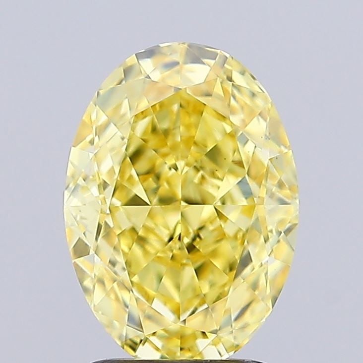 Loose Diamond - OVAL 2.01ct Fancy Intense Yellow VS1: Loose Diamond - OVAL 2.01ct Fancy Intense Yellow VS1 Source: This is a real non-mined Diamond that has been grown in a lab Shape: OVAL Carats: 2.01 Color: Fancy Intense Yellow Certification: IGI Video