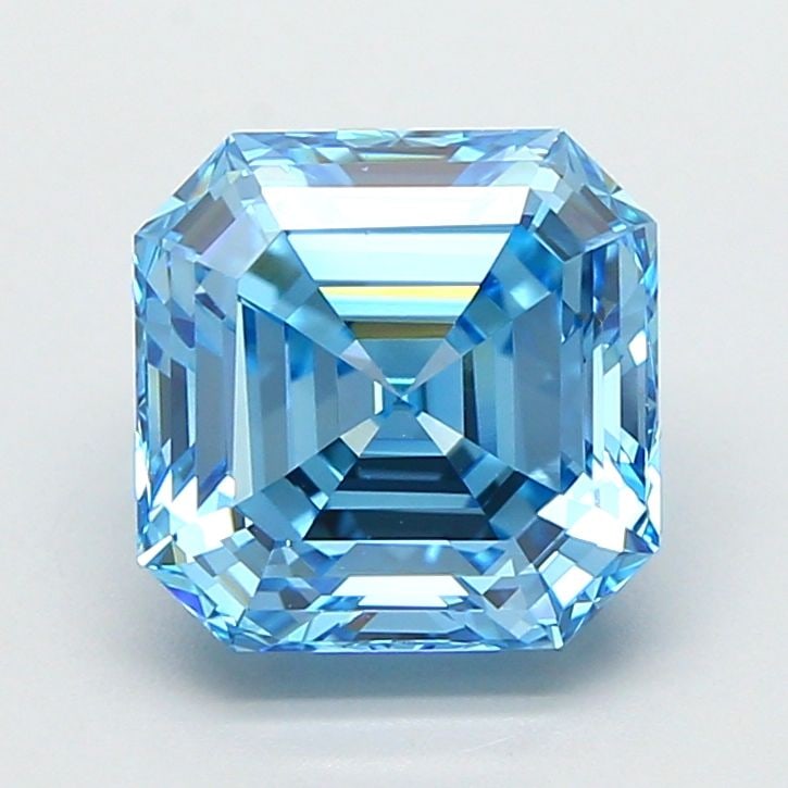 Loose Diamond - ASSCHER 2.96ct Fancy Vivid Blue VS1: Loose Diamond - ASSCHER 2.96ct Fancy Vivid Blue VS1 Source: This is a real non-mined Diamond that has been grown in a lab Shape: ASSCHER Carats: 2.96 Color: Fancy Vivid Blue Certification: IGI Video: