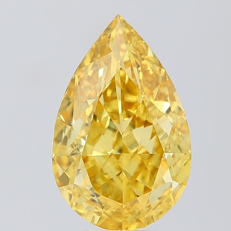 Loose Diamond - PEAR 6.52ct Fancy Vivid Yellow VS1: Loose Diamond - PEAR 6.52ct Fancy Vivid Yellow VS1 Source: This is a real non-mined Diamond that has been grown in a lab Shape: PEAR Carats: 6.52 Color: Fancy Vivid Yellow Certification: IGI Video: