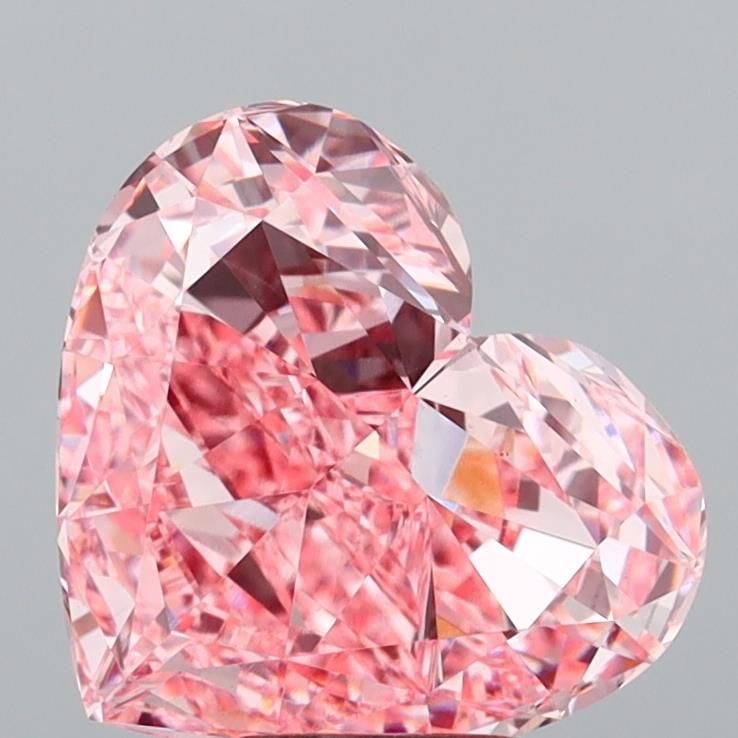 Loose Diamond - HEART 5.06ct Fancy Vivid Pink VS1: Loose Diamond - HEART 5.06ct Fancy Vivid Pink VS1 Source: This is a real non-mined Diamond that has been grown in a lab Shape: HEART Carats: 5.06 Color: Fancy Vivid Pink Certification: IGI Video: