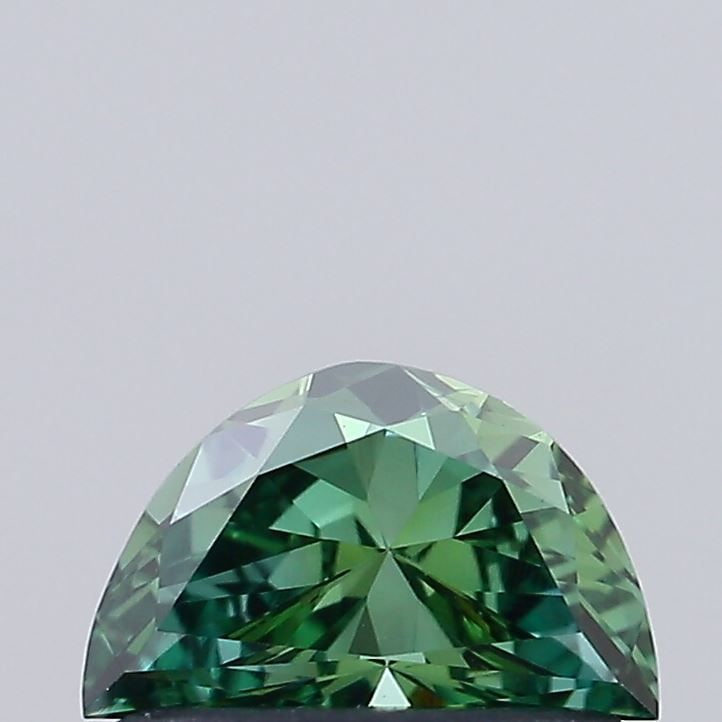 Loose Diamond - HALF MOON 0.56ct Fancy Vivid Green VS1: Loose Diamond - HALF MOON 0.56ct Fancy Vivid Green VS1 Source: This is a real non-mined Diamond that has been grown in a lab Shape: HALF MOON Carats: 0.56 Color: Fancy Vivid Green Certification: NONE