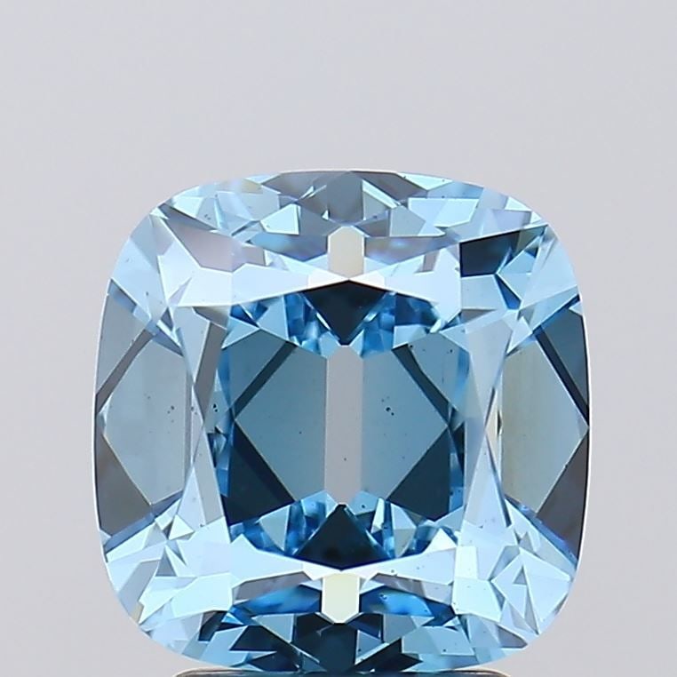 Loose Diamond - CUSHION 3.01ct Fancy Vivid Blue VS2: Loose Diamond - CUSHION 3.01ct Fancy Vivid Blue VS2 Source: This is a real non-mined Diamond that has been grown in a lab Shape: CUSHION Carats: 3.01 Color: Fancy Vivid Blue Certification: IGI Video: