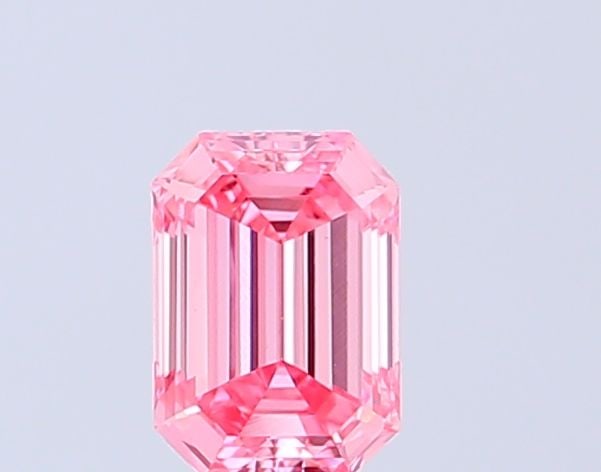 Loose Diamond - EMERALD 0.48ct Fancy Vivid Pink VVS2: Loose Diamond - EMERALD 0.48ct Fancy Vivid Pink VVS2 Source: This is a real non-mined Diamond that has been grown in a lab Shape: EMERALD Carats: 0.48 Color: Fancy Vivid Pink Certification: IGI Video: