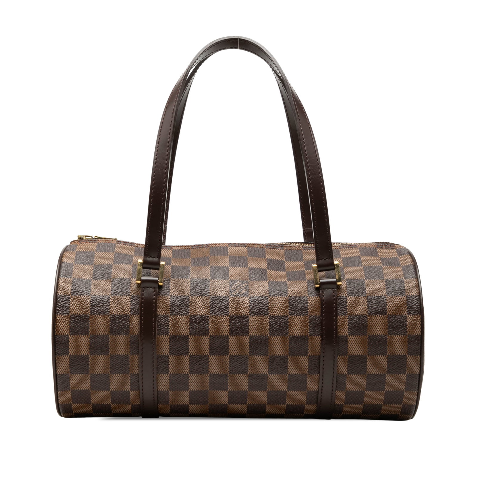 Louis Vuitton Papillon 30 Damier Ebene shoulder bag: Louis Vuitton Papillon 30 Damier Ebene shoulder bag A Louis Vuitton Damier Ebene Papillon 30 bag crafted with a damier ebene canvas body, flat leather shoulder straps, and a top zip closure. Made in F