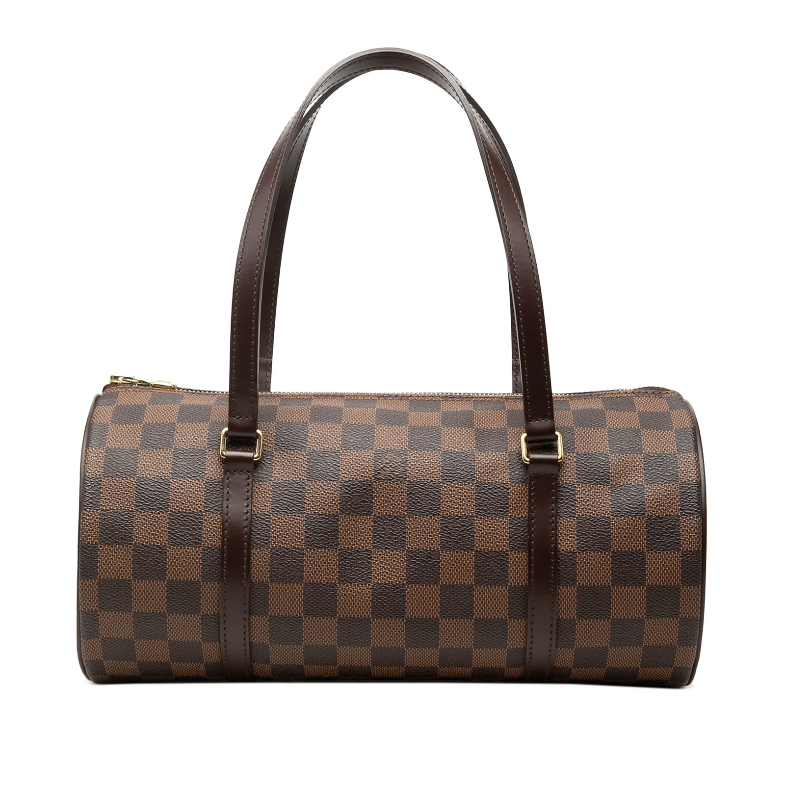 Louis Vuitton Papillon 30 Damier Ebene Brown Handbag: Louis Vuitton Papillon 30 Damier Ebene Brown Handbag Louis Vuitton Damier Ebene Papillon 30 bag crafted with a damier ebene canvas body, leather trim, flat leather handles, and a top zip closure. Made
