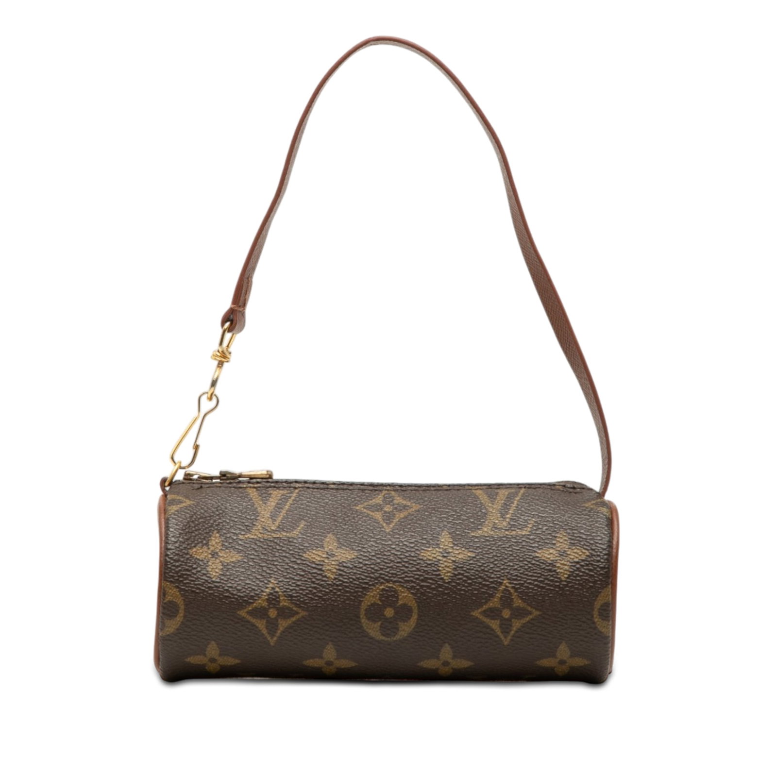 Louis Vuitton Papillon Pochette Monogram Canvas Mini Bag: Louis Vuitton Papillon Pochette Monogram Canvas Mini Bag Louis Vuitton Monogram Papillon Pochette crafted with a monogram canvas body, leather trim, a flat leather strap, and a top zip closure. Made i