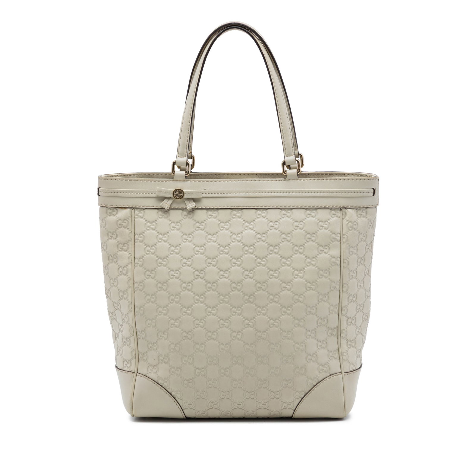 Gucci Guccissima Mayfair Leather Tote Bag White Italy (1 of 6)