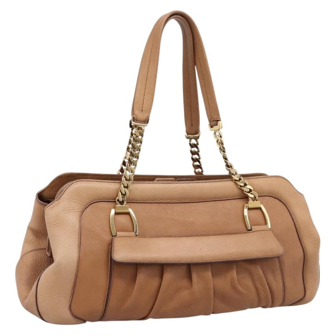 Cartier La Donya Leather Shoulder Bag Brown Gold Tone Italy: Cartier La Donya Leather Shoulder Bag Brown Gold Tone Italy Cartier La Donya chain shoulder bag in brown leather with gold tone accents. Made in Italy, this women's shoulder bag includes a dust bag an