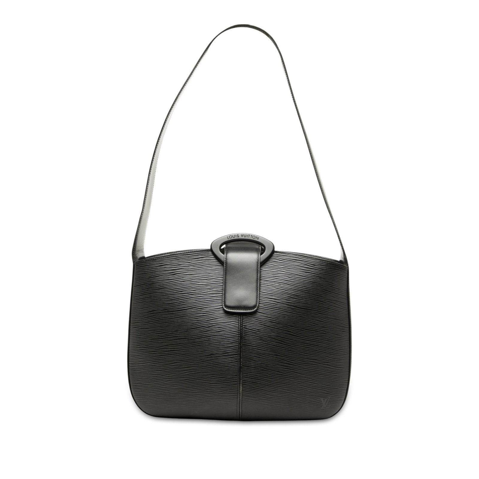 Louis Vuitton Epi Reverie Black Leather Shoulder Bag: Louis Vuitton Epi Reverie Black Leather Shoulder Bag Louis Vuitton Epi Reverie shoulder bag crafted in black Epi leather with a flat leather strap, top strap with magnetic closure, and an interior sli