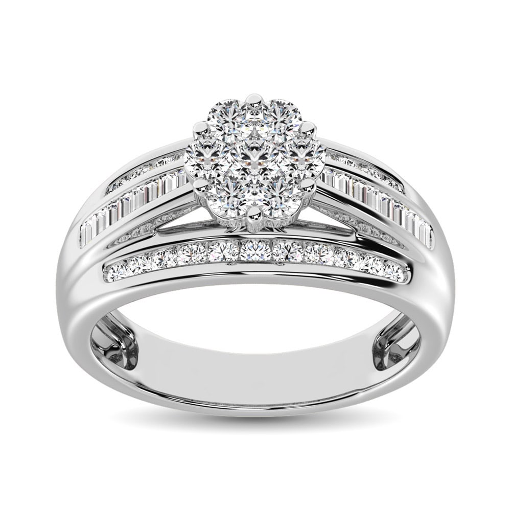 10K White Gold 1 5/8 Ct.Tw. Diamond Engagement Invisible Ring: 10K White Gold 1 5/8 Ct.Tw. Diamond Engagement Invisible Ring This Diamond Engagement Ring Crafted In 10K White Gold And Set With A Glittering Array Of Diamonds 1 5/8 Ct.Tw. 10k White Gold Stone Color