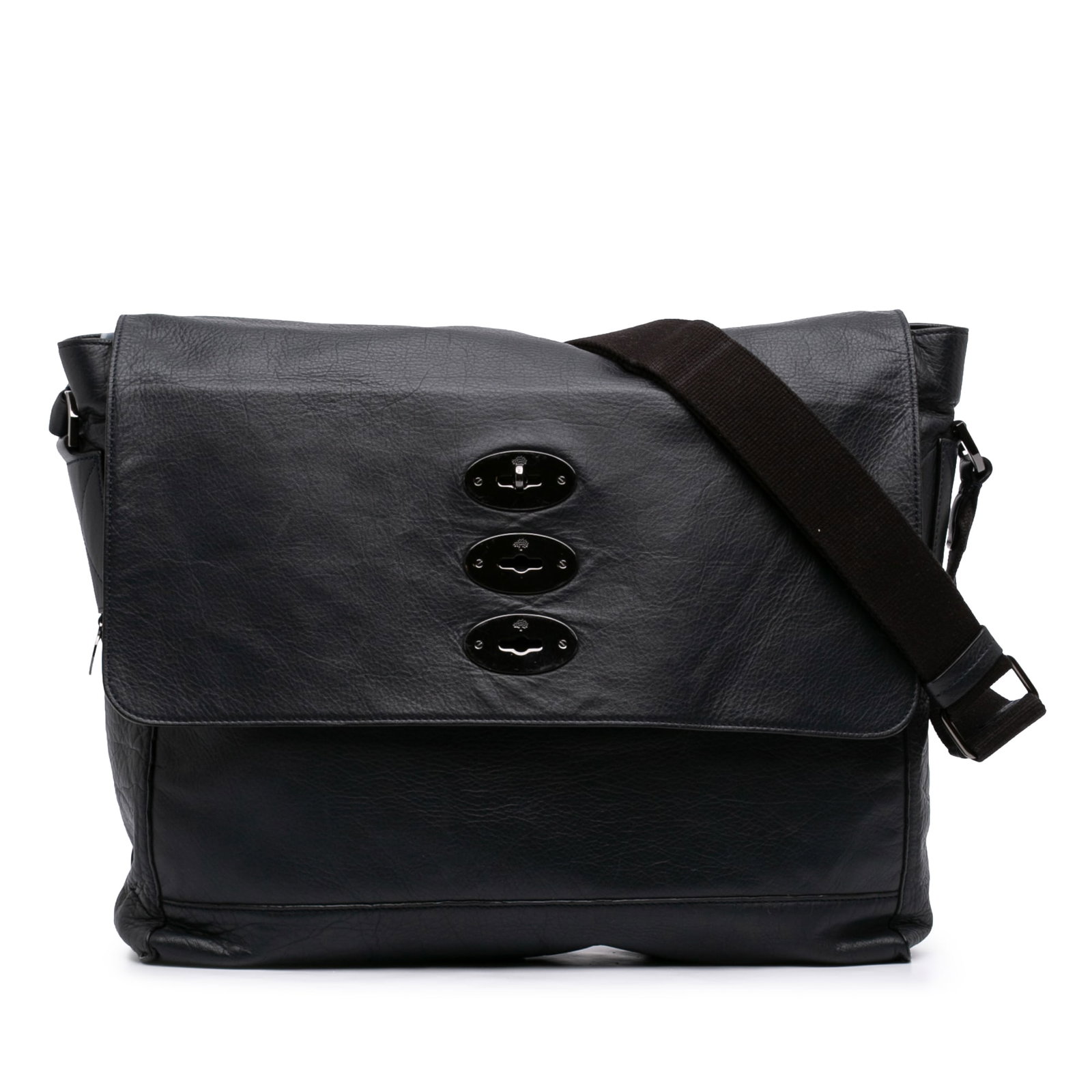 Mulberry Brynmore Messenger Crossbody Bag in Blue Grained Calfskin (1 of 7)