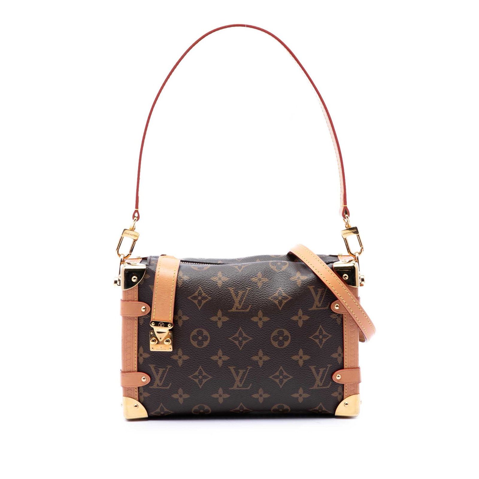 Louis Vuitton Side Trunk MM Monogram Canvas Shoulder Bag: Louis Vuitton Side Trunk MM Monogram Canvas Shoulder Bag Louis Vuitton Monogram Side Trunk MM bag crafted with a monogram canvas body and vachetta leather trim. It features a detachable vachetta leath