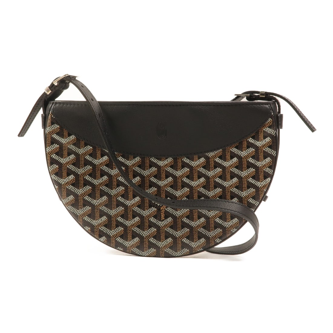 Goyard Hirondelle Black PVC Coated Canvas Shoulder Bag SHW: Goyard Hirondelle Black PVC Coated Canvas Shoulder Bag SHW A black Goyard Hirondelle shoulder bag crafted in PVC coated canvas. This women's shoulder bag features a black frame color and includes stor