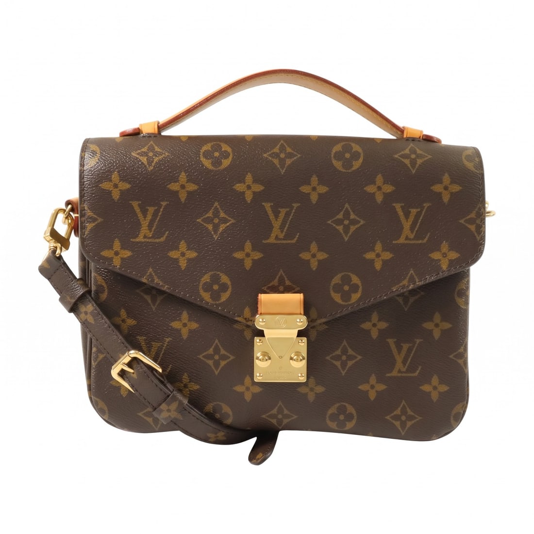 Louis Vuitton Pochette Metis MM M44875 Monogram 2way Shoulder Bag: Louis Vuitton Pochette Metis MM M44875 Monogram 2way Shoulder Bag Louis Vuitton Pochette Metis MM 2-way shoulder bag in brown Monogram PVC coated canvas. This women's bag features a top handle and a d