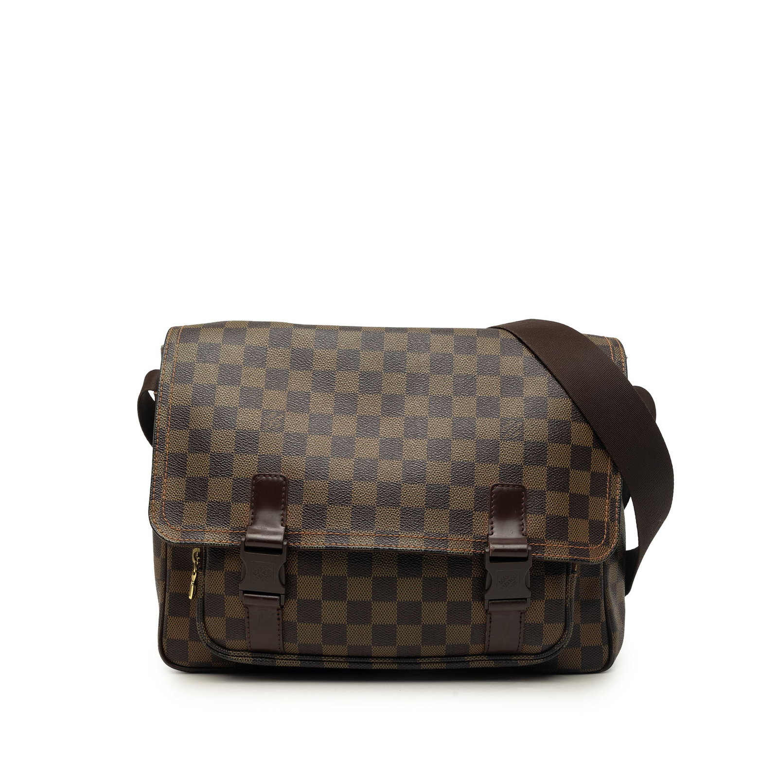 Louis Vuitton Melville Messenger Bag Damier Ebene Brown Canvas: Louis Vuitton Melville Messenger Bag Damier Ebene Brown Canvas Louis Vuitton Damier Ebene Melville bag crafted in brown damier canvas. It features exterior front open pockets, a flat top handle, an ad