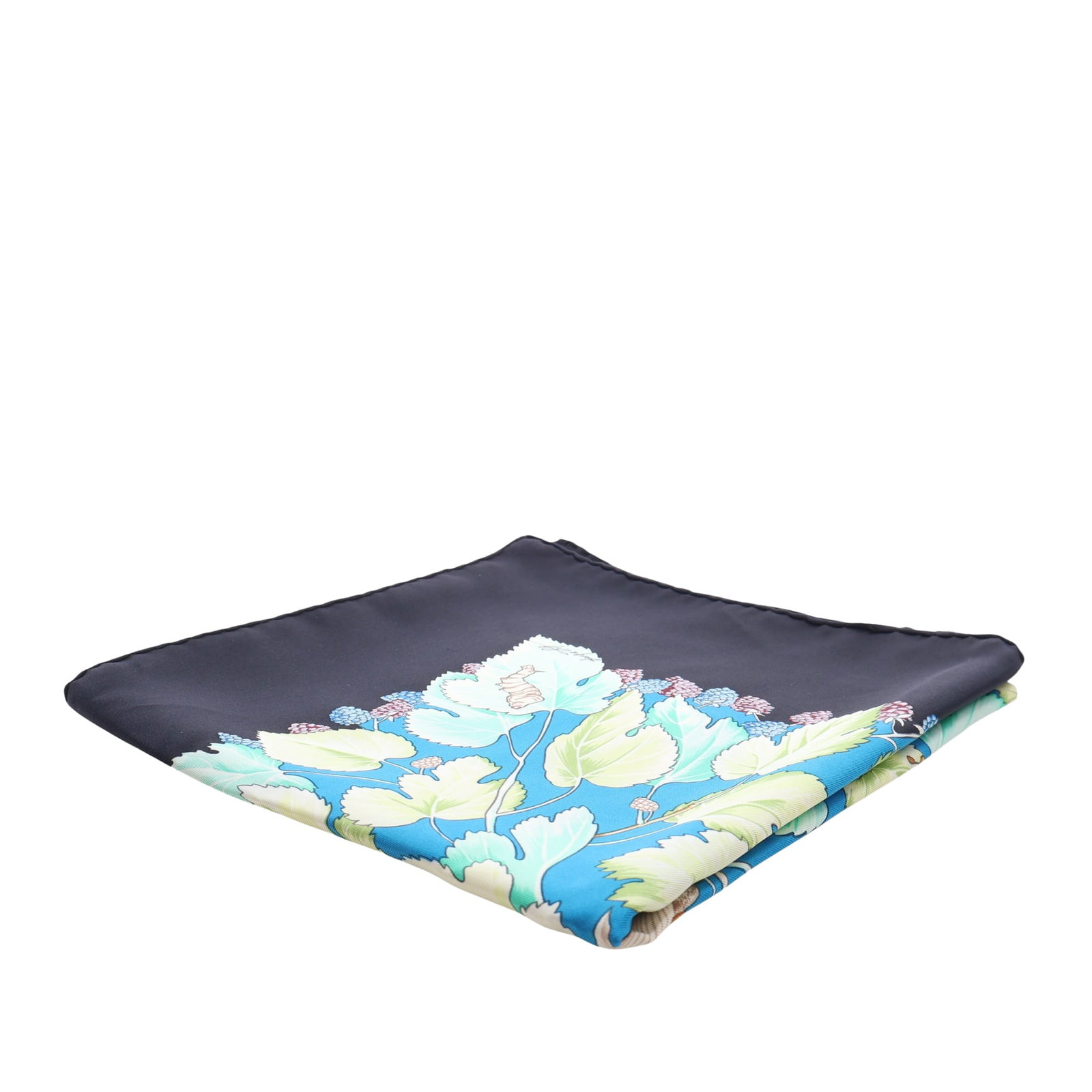 Hermes L Arbre de Soie 90 Silk Scarf Black (1 of 9)