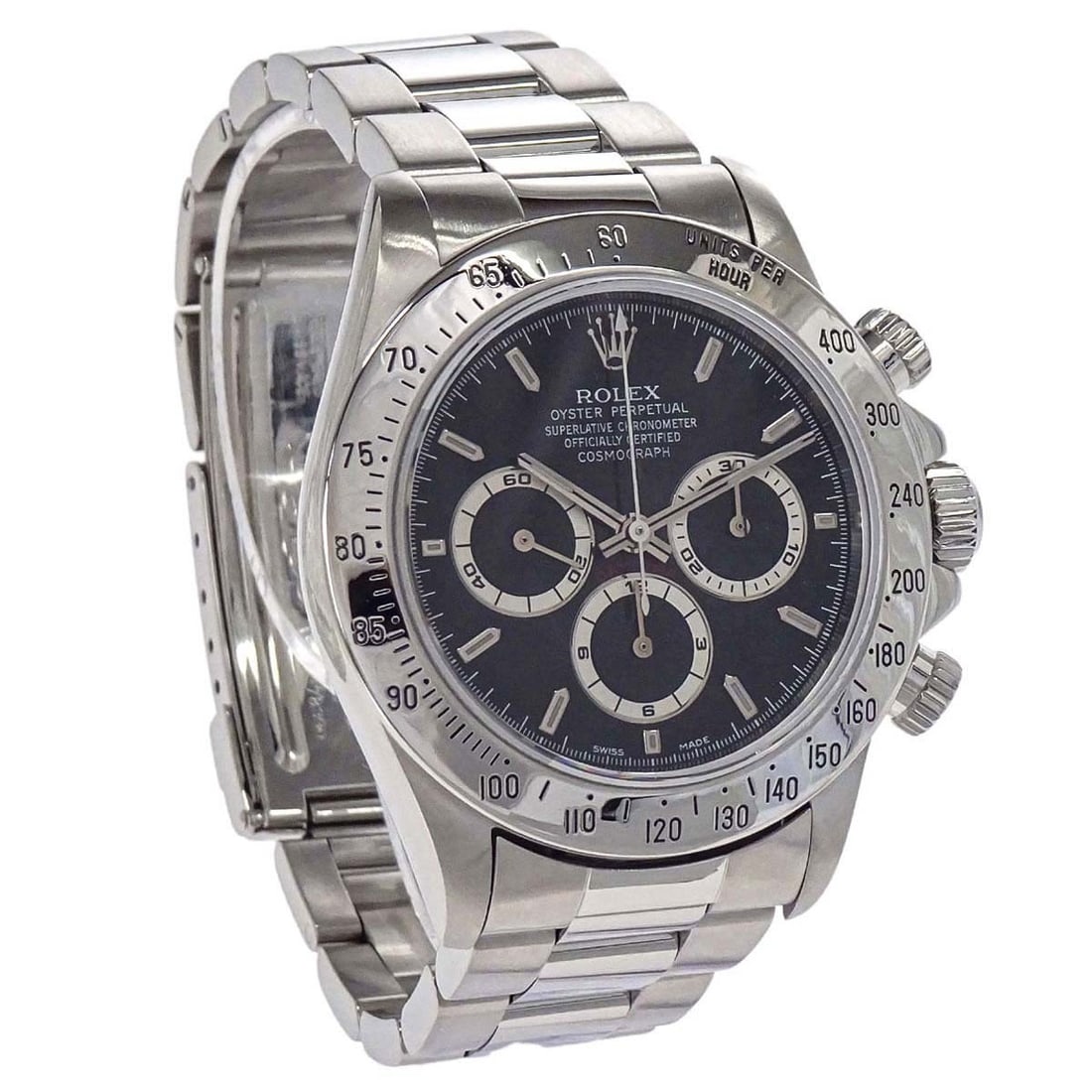 Rolex Ref. 16520 Cosmograph Daytona 40mm Automatic Stainless Steel Watch: Rolex Ref. 16520 Cosmograph Daytona 40mm Automatic Stainless Steel Watch Rolex Cosmograph Daytona Ref. 16520 self-winding wristwatch with a 40 mm stainless steel case and matching stainless steel band