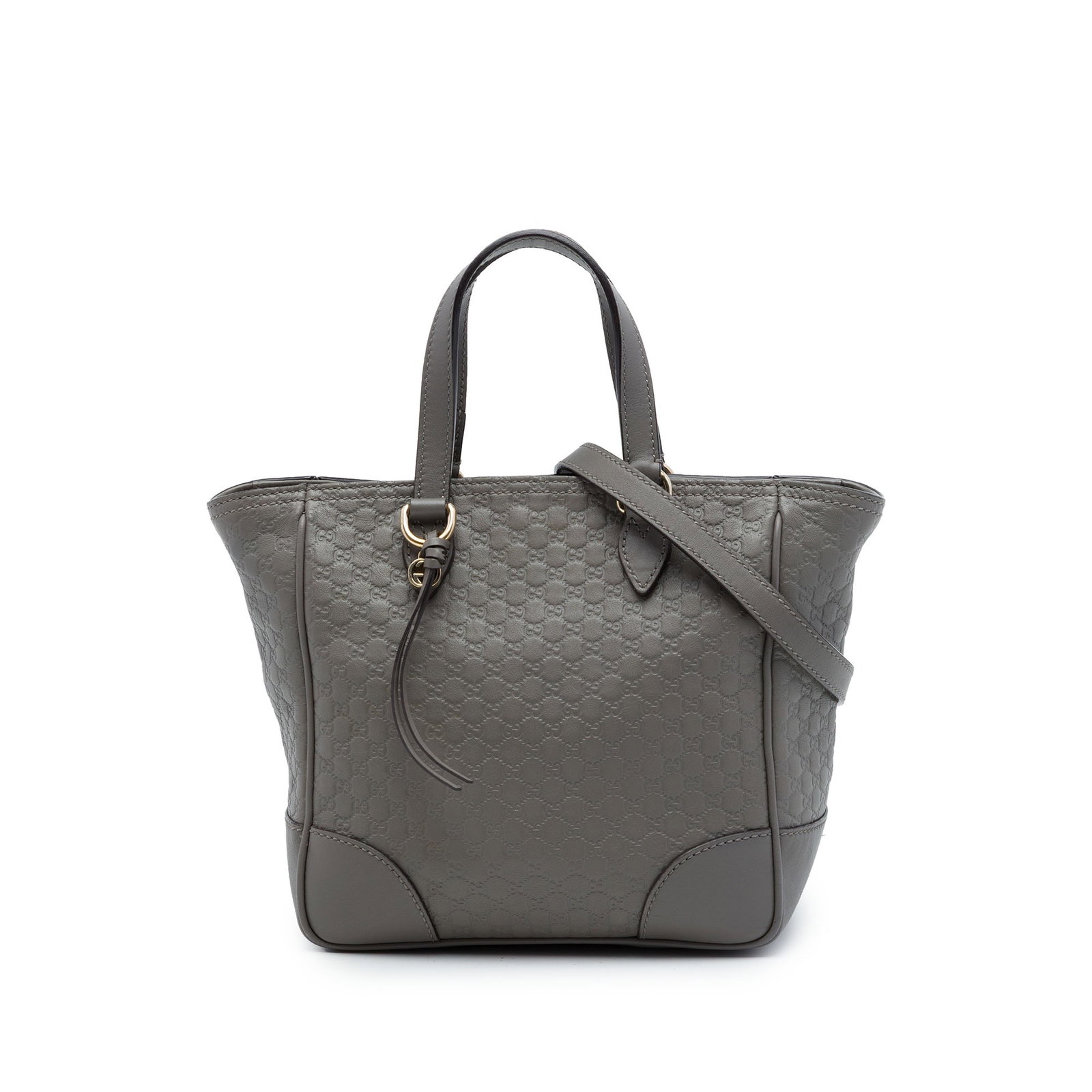 Gucci Bree Small Satchel in Gray Microguccissima Leather: Gucci Bree Small Satchel in Gray Microguccissima Leather A Gucci Small Microguccissima Bree Satchel in gray embossed leather with flat leather handles, a detachable flat leather strap, and a top zip c