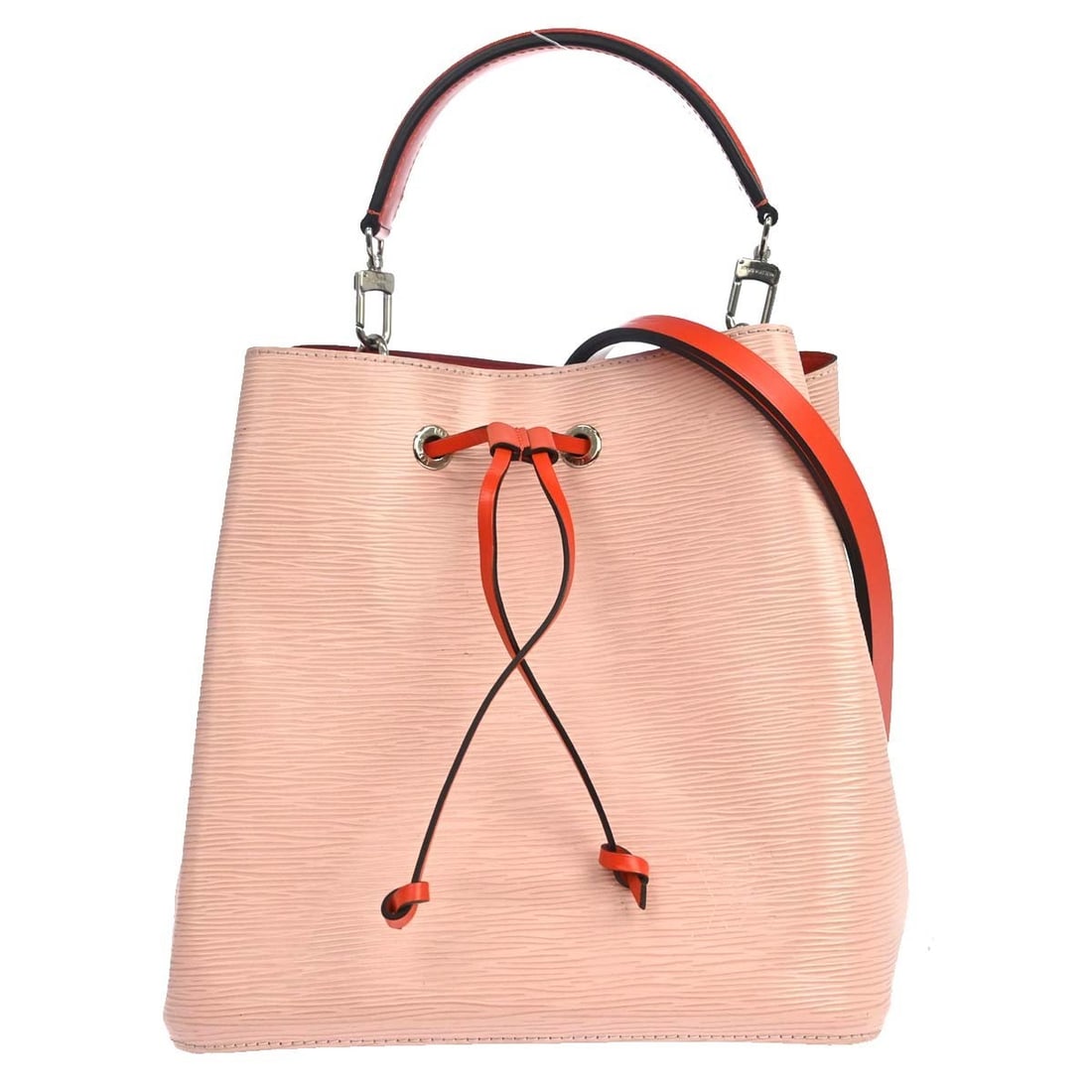 Louis Vuitton NeoNoe pink leather handbag: Louis Vuitton NeoNoe pink leather handbag Louis Vuitton NeoNoe bag in pink leather. This piece is in very good condition with light wear to the corners, and the interior shows light wear and light scr