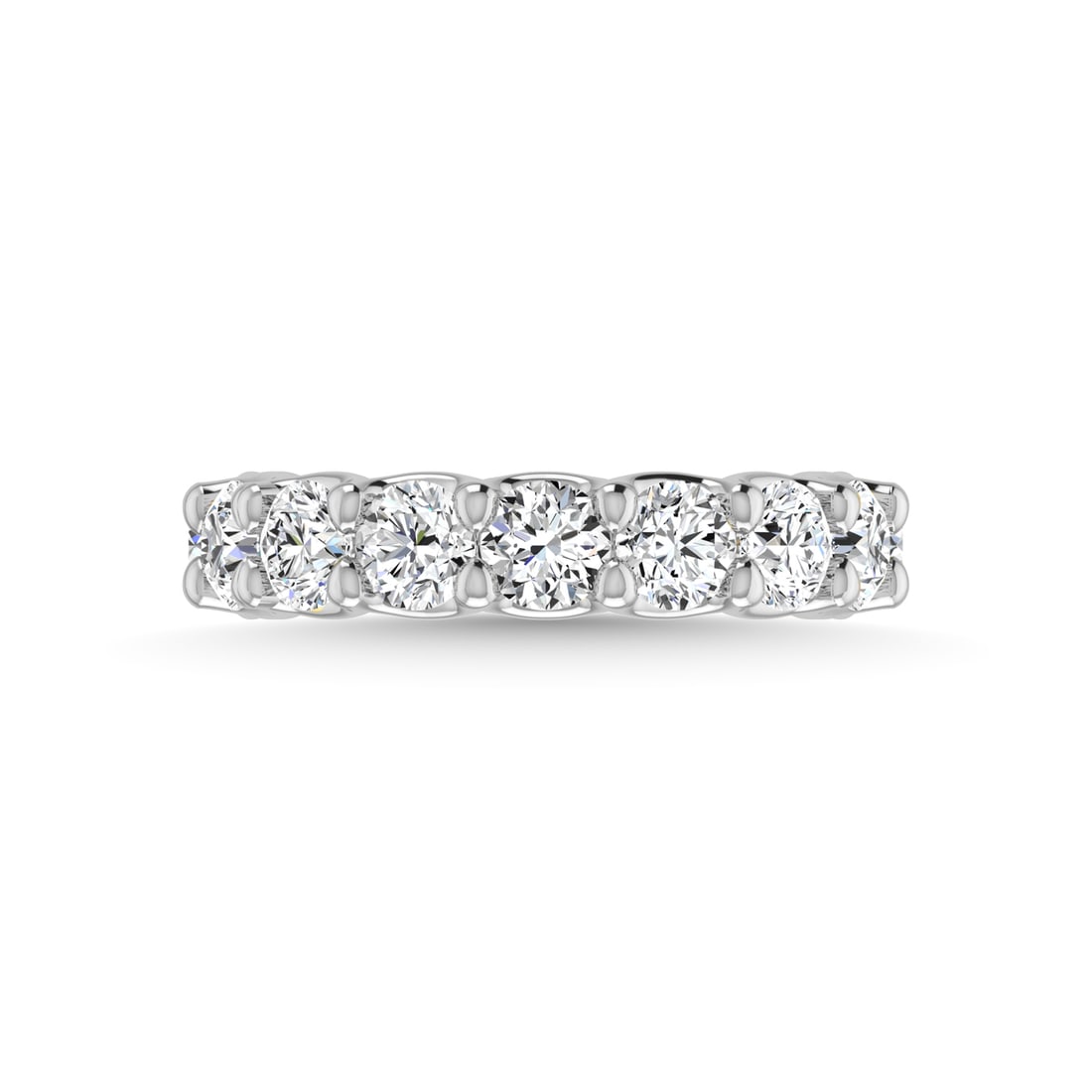 14K White Gold Lab Grown Diamond 5 7/8 Ct.Tw. Round Shape Three Forth Way wedding Band (size 6.5) (1 of 4)