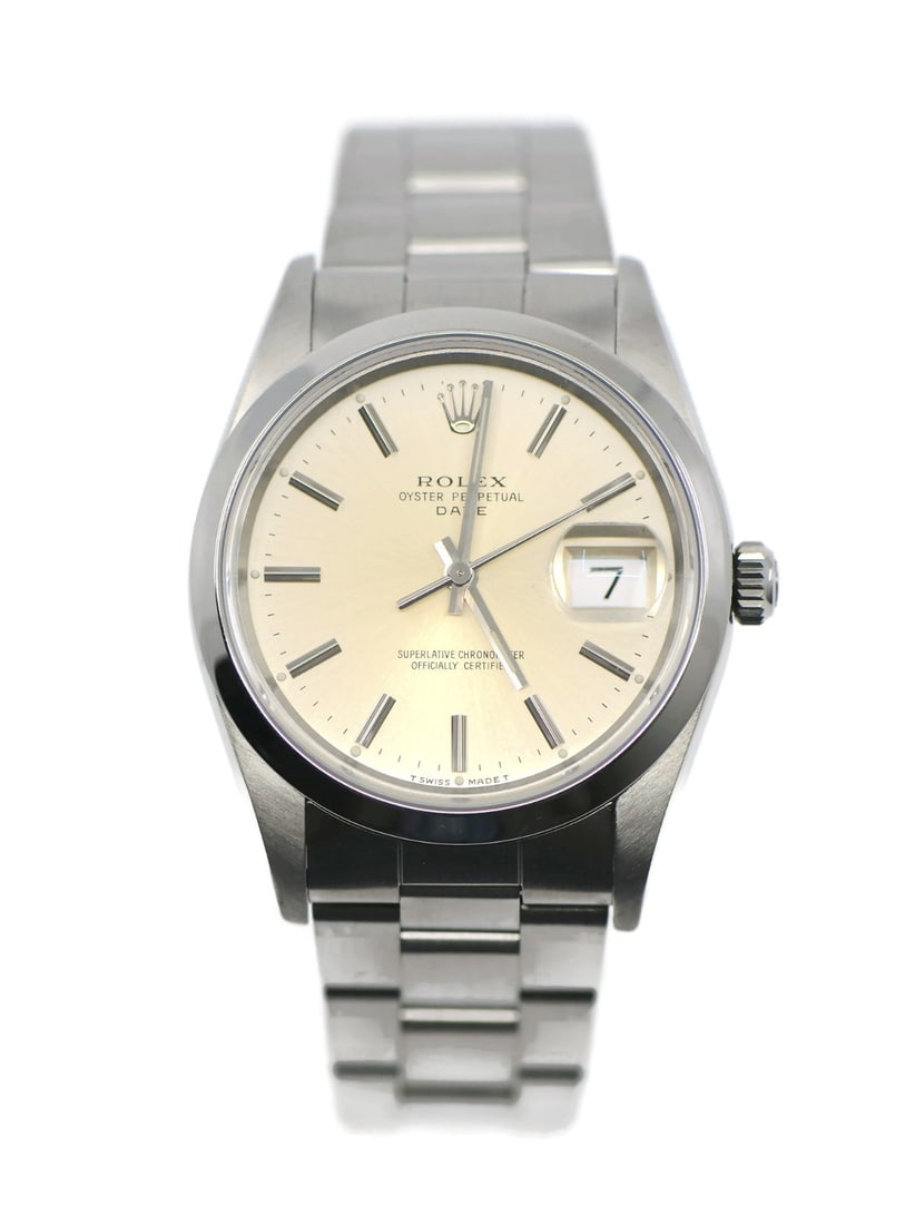Rolex 15200 Oyster Perpetual Date men's stainless steel wristwatch: Rolex 15200 Oyster Perpetual Date men's stainless steel wristwatch Rolex Oyster Perpetual Date ref. 15200 in stainless steel with a round case, smooth bezel, and analog display. This men's automatic w