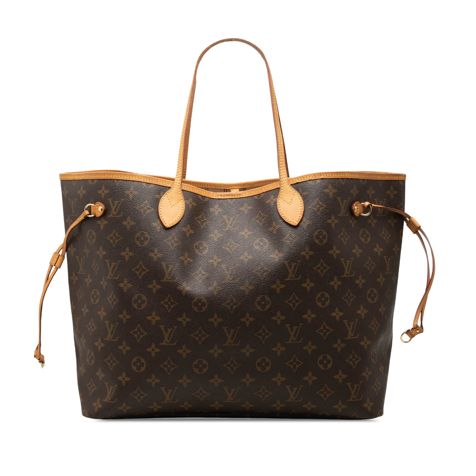 Louis Vuitton Neverfull GM Monogram Canvas Tote Bag: Louis Vuitton Neverfull GM Monogram Canvas Tote Bag The Louis Vuitton Monogram Neverfull GM is a spacious tote crafted with a monogram canvas body and vachetta leather trim. It features flat vachetta 