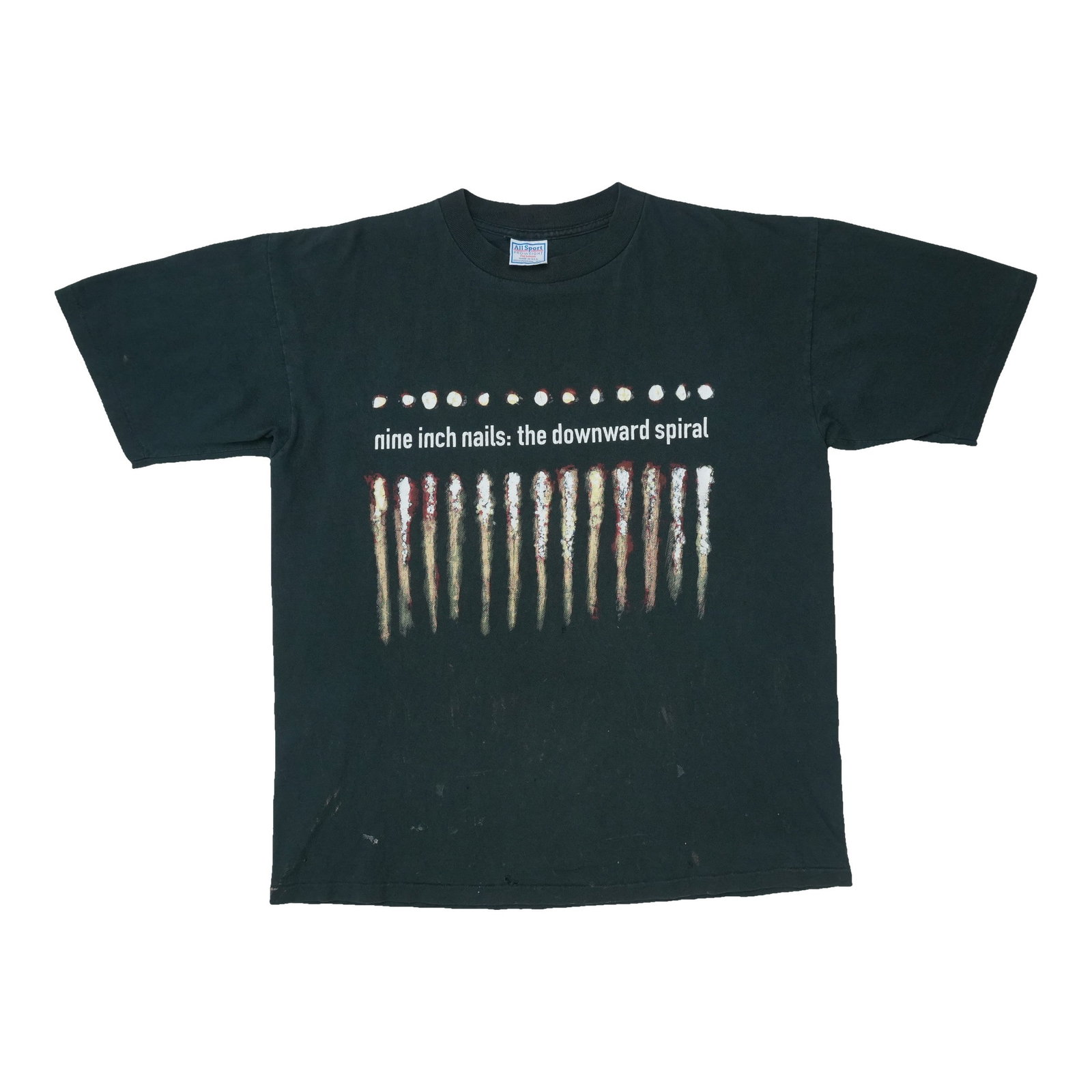 Vintage 1994 Nine Inch Nails Downward Spiral Black Cotton T Shirt XL (1 of 8)