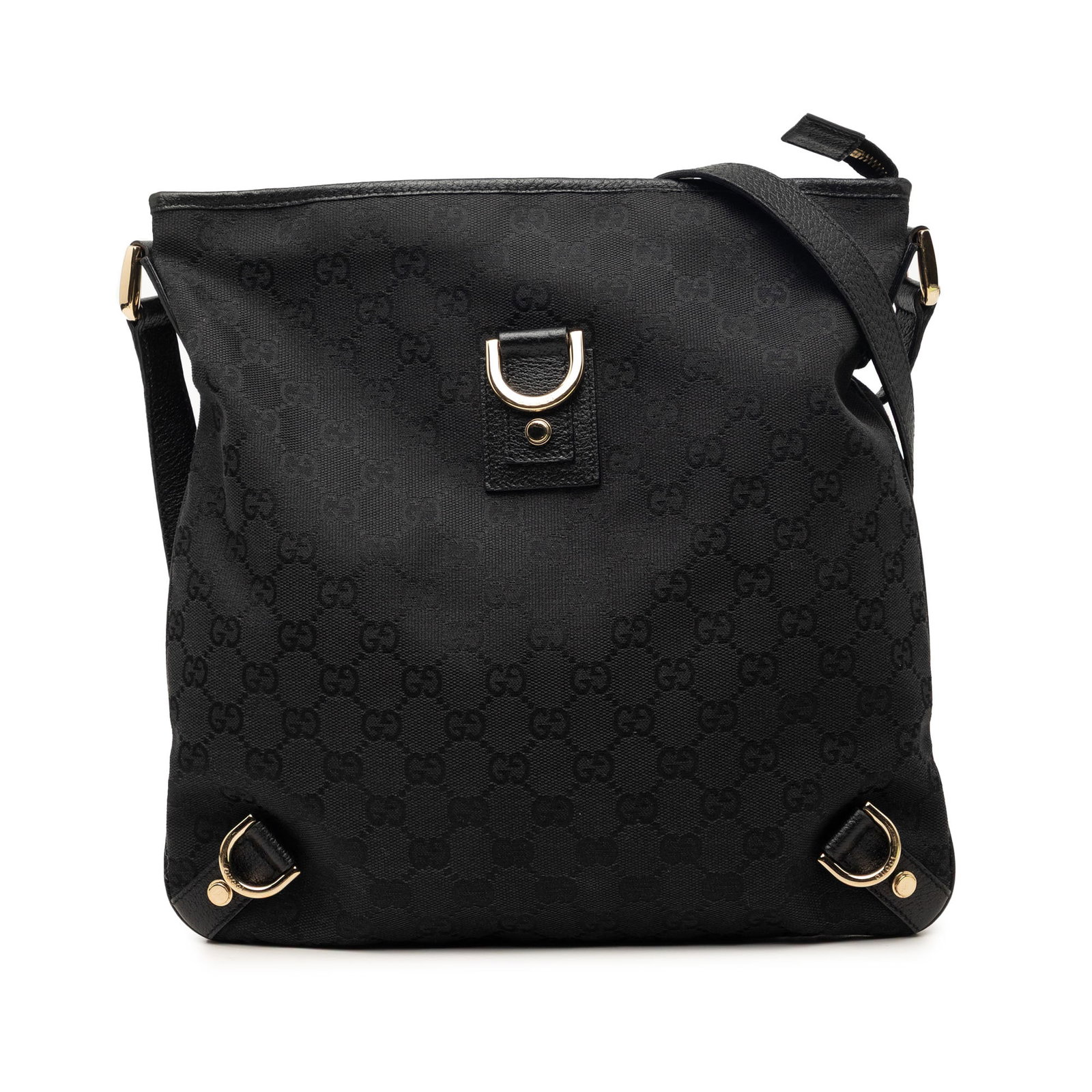 Gucci Abbey D Ring GG Canvas Crossbody Bag Black: Gucci Abbey D Ring GG Canvas Crossbody Bag Black Gucci GG Canvas Abbey D Ring Crossbody bag in black fabric with a canvas body and adjustable flat leather shoulder strap. It features a top zip closure