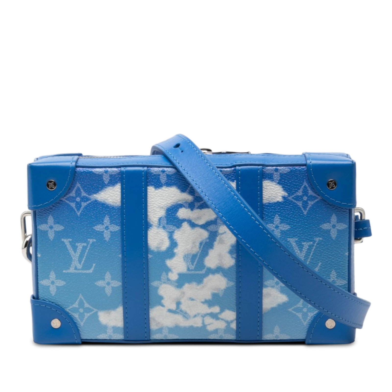 Louis Vuitton Monogram Clouds Soft Trunk Crossbody Wallet: Louis Vuitton Monogram Clouds Soft Trunk Crossbody Wallet This Louis Vuitton Monogram Clouds Soft Trunk Wallet is crafted with a monogram canvas body and features a flat leather strap, zip-around clos